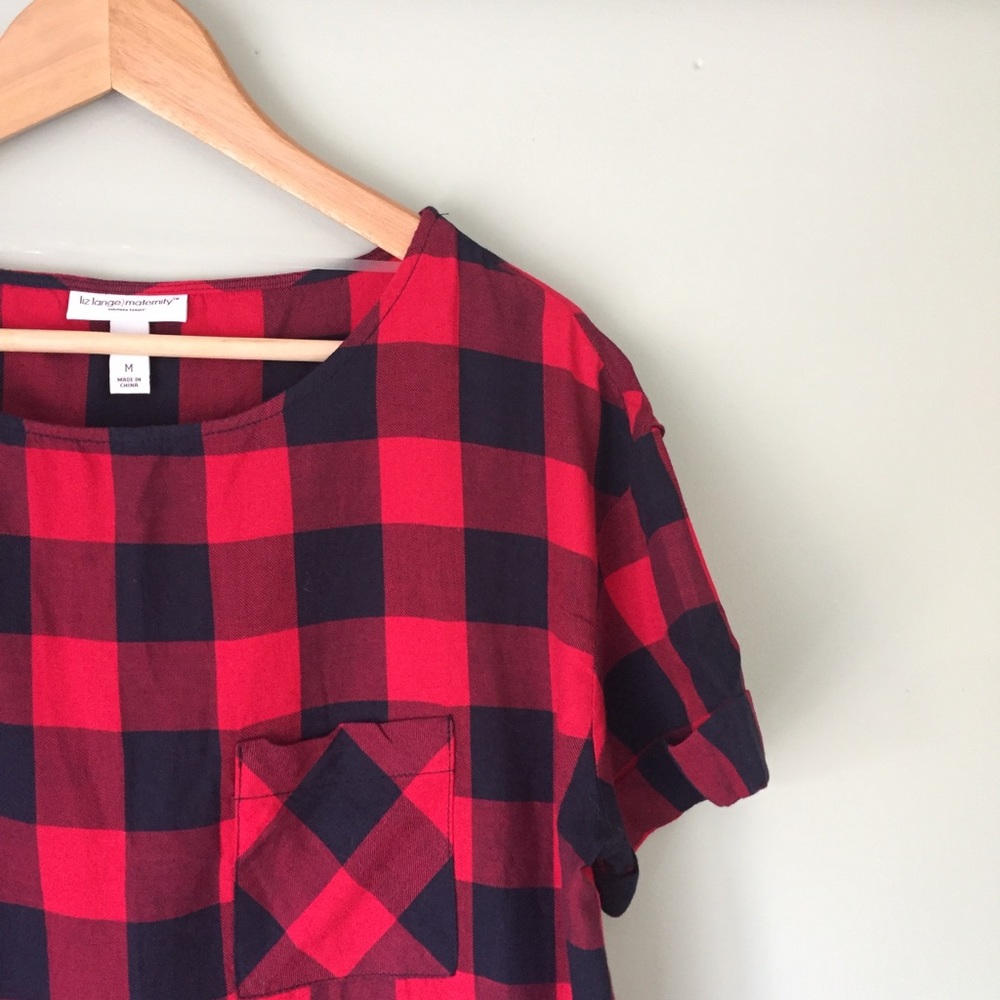 Liz Lange Maternity Buffalo Check Tunic